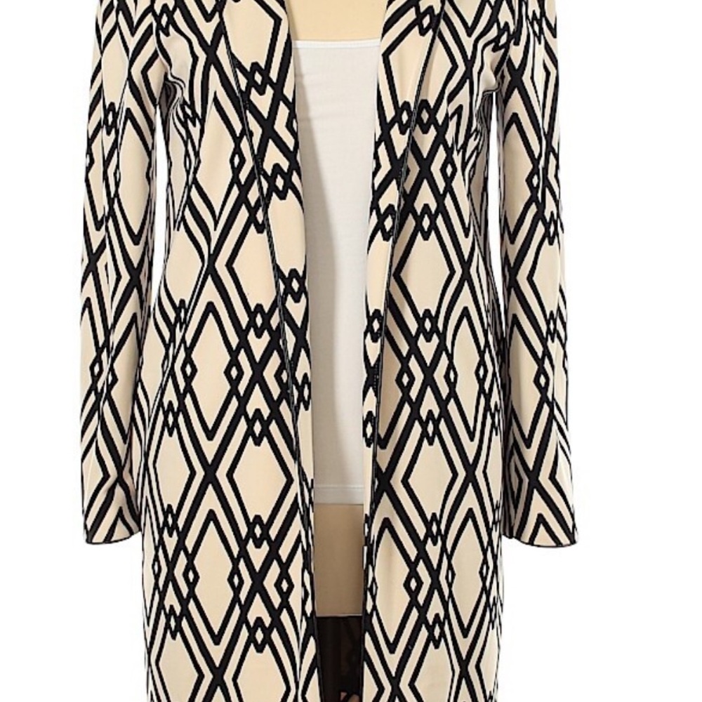 Isaac Mizrahi Black/Cream Women Blazer